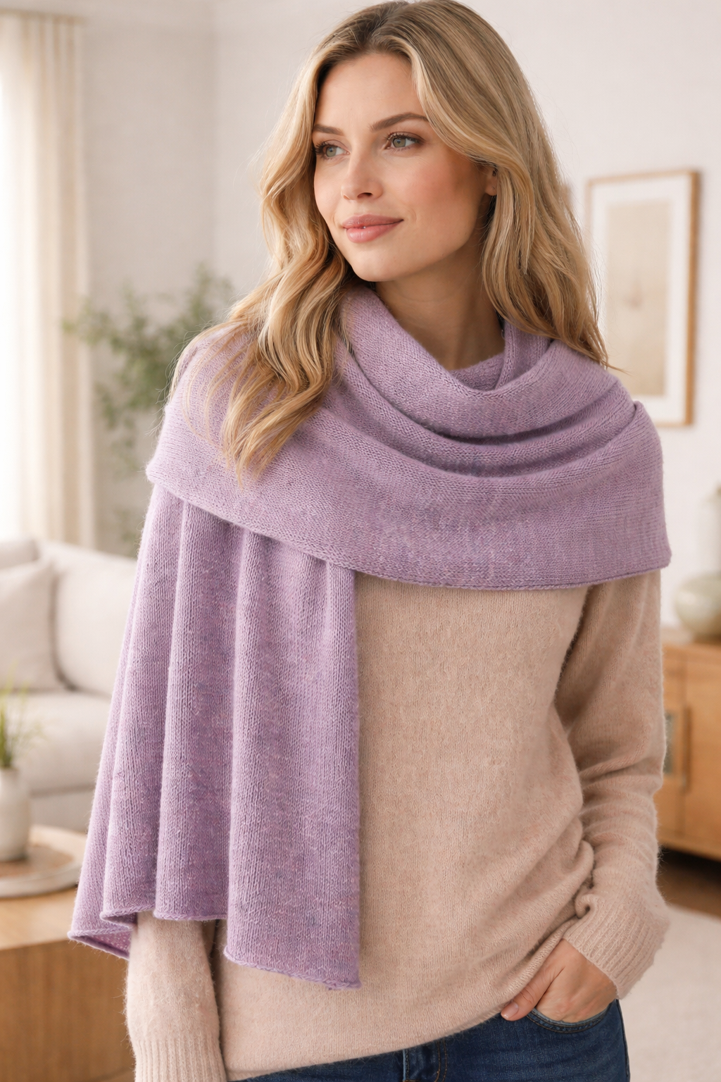 Andean Lavender Luxe Artisan Wrap/Scarf