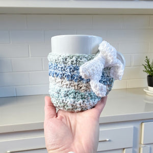Soft Mornings Crochet Mug Cozy & White Mug Set