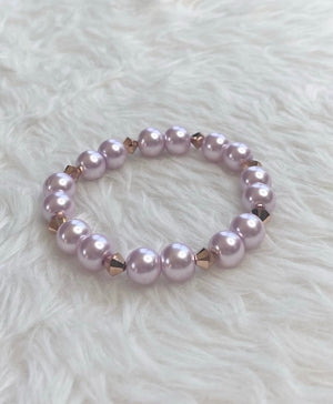 Lilac Pearl & Swarovski Crystal Bracelet