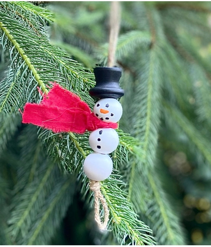 Jolly Bead Snowman Ornament