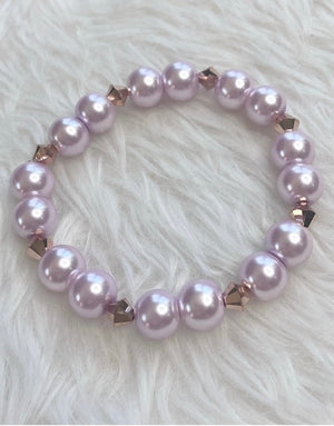Lilac Pearl & Swarovski Crystal Bracelet