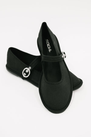 Fleta Buckle Flats in Black