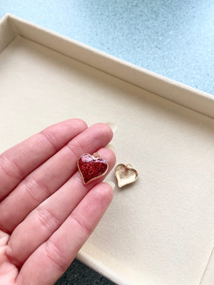 Sparkling Red Heart Charm