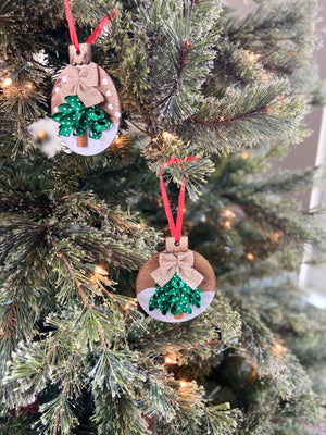 Handmade Rustic Ribbon Christmas Tree Ornaments