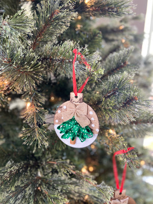 Handmade Rustic Ribbon Christmas Tree Ornaments