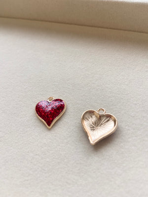 Sparkling Red Heart Charm