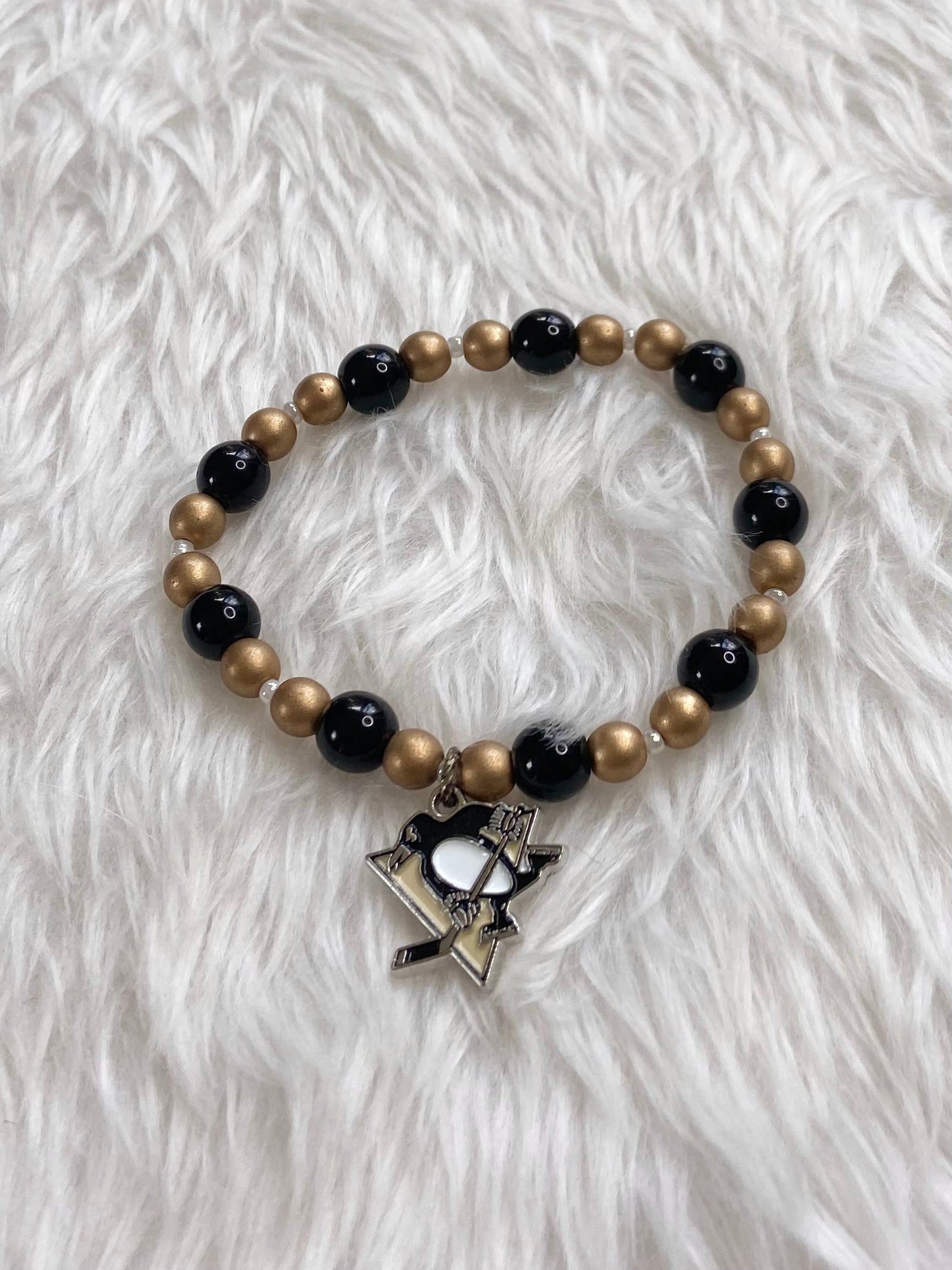 Pittsburgh Penguins Beaded Bracelet