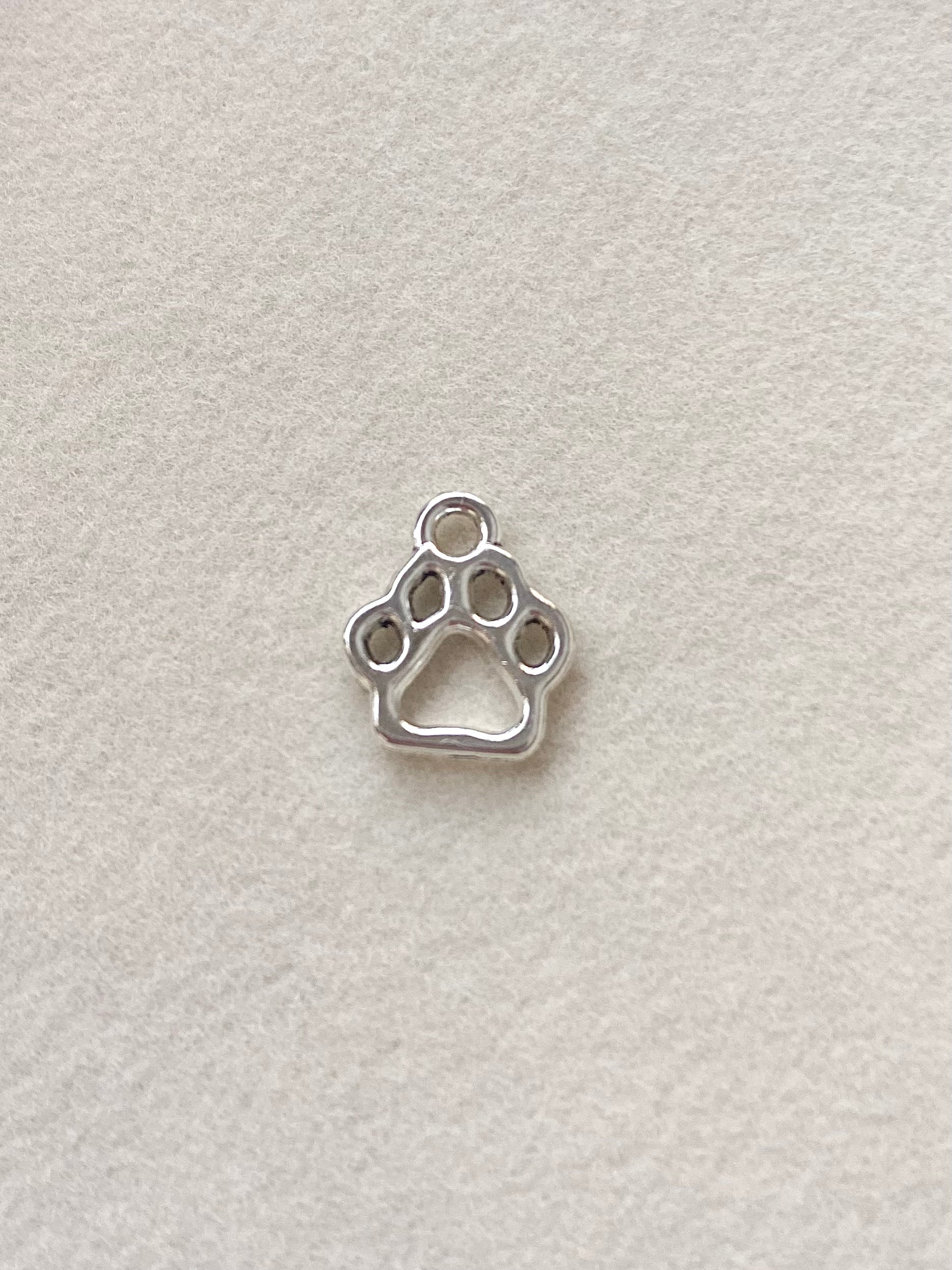 Silver Paw Print Charm