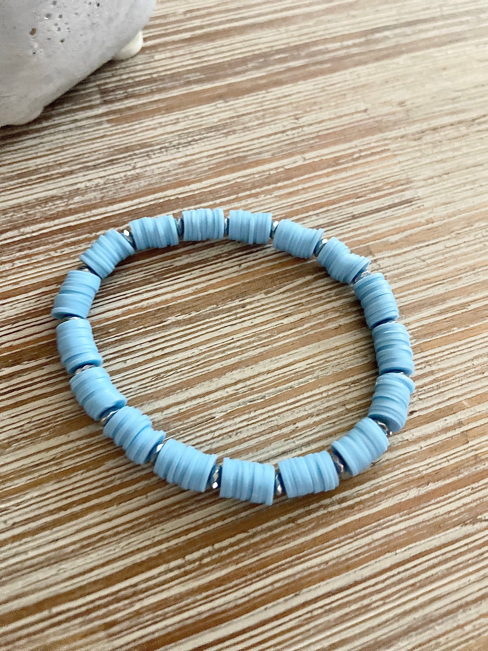 Blue Skies Heishi Bracelet