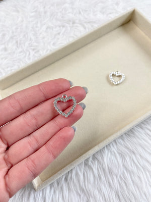 Silver and Crystal Heart Charm