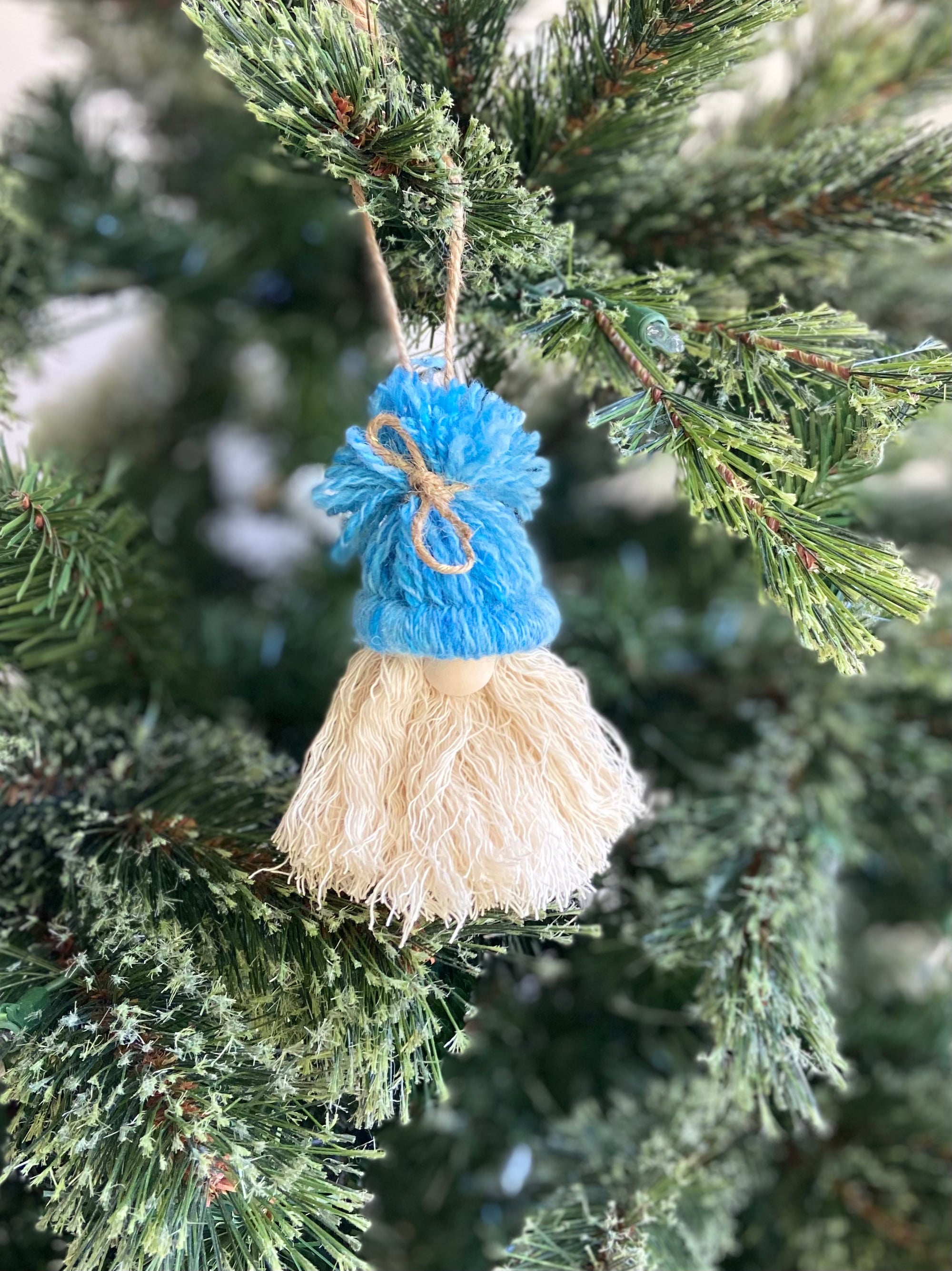 Cozy Winter Yarn Gnome Ornament