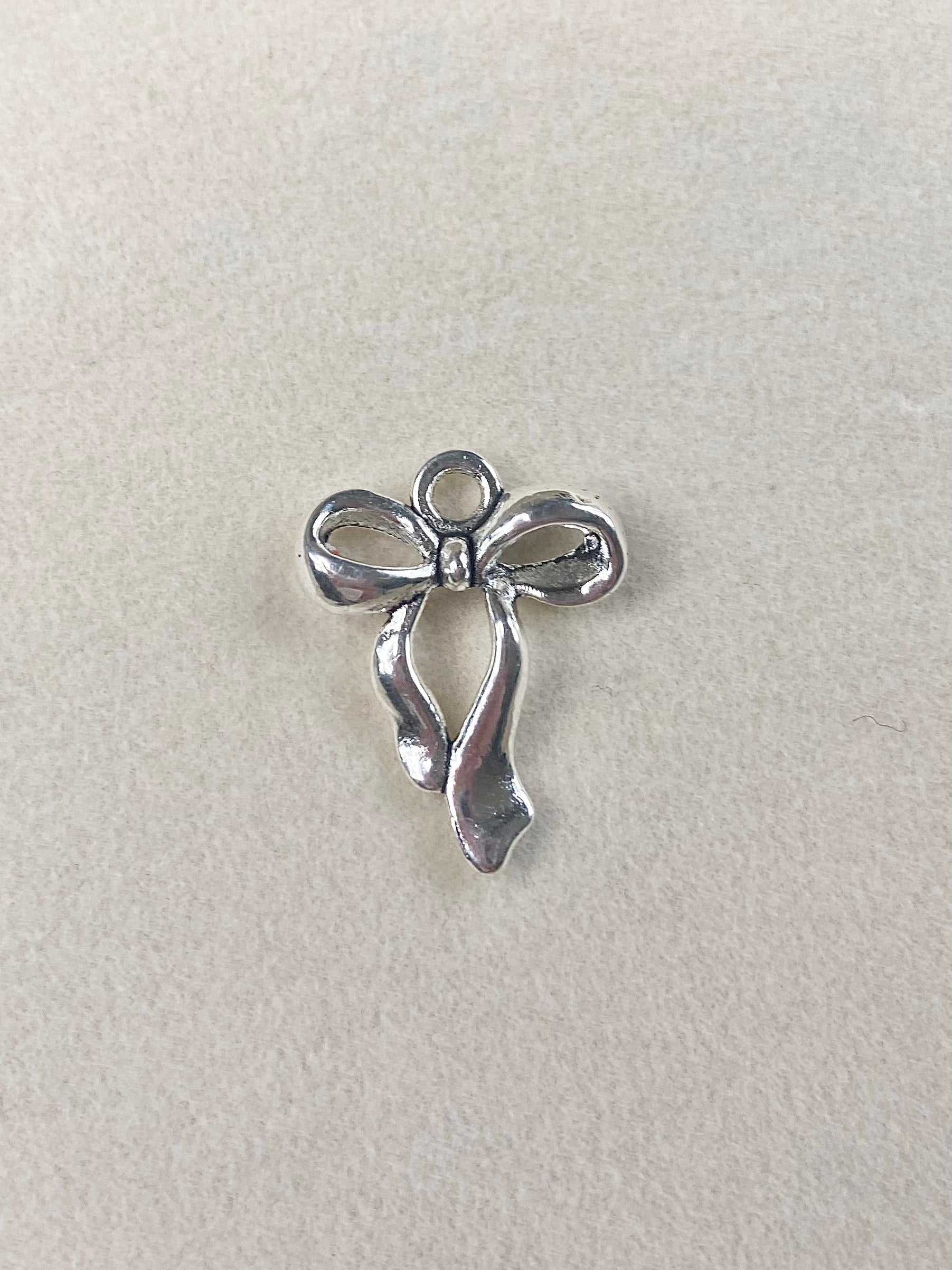 Silver Bow Charm