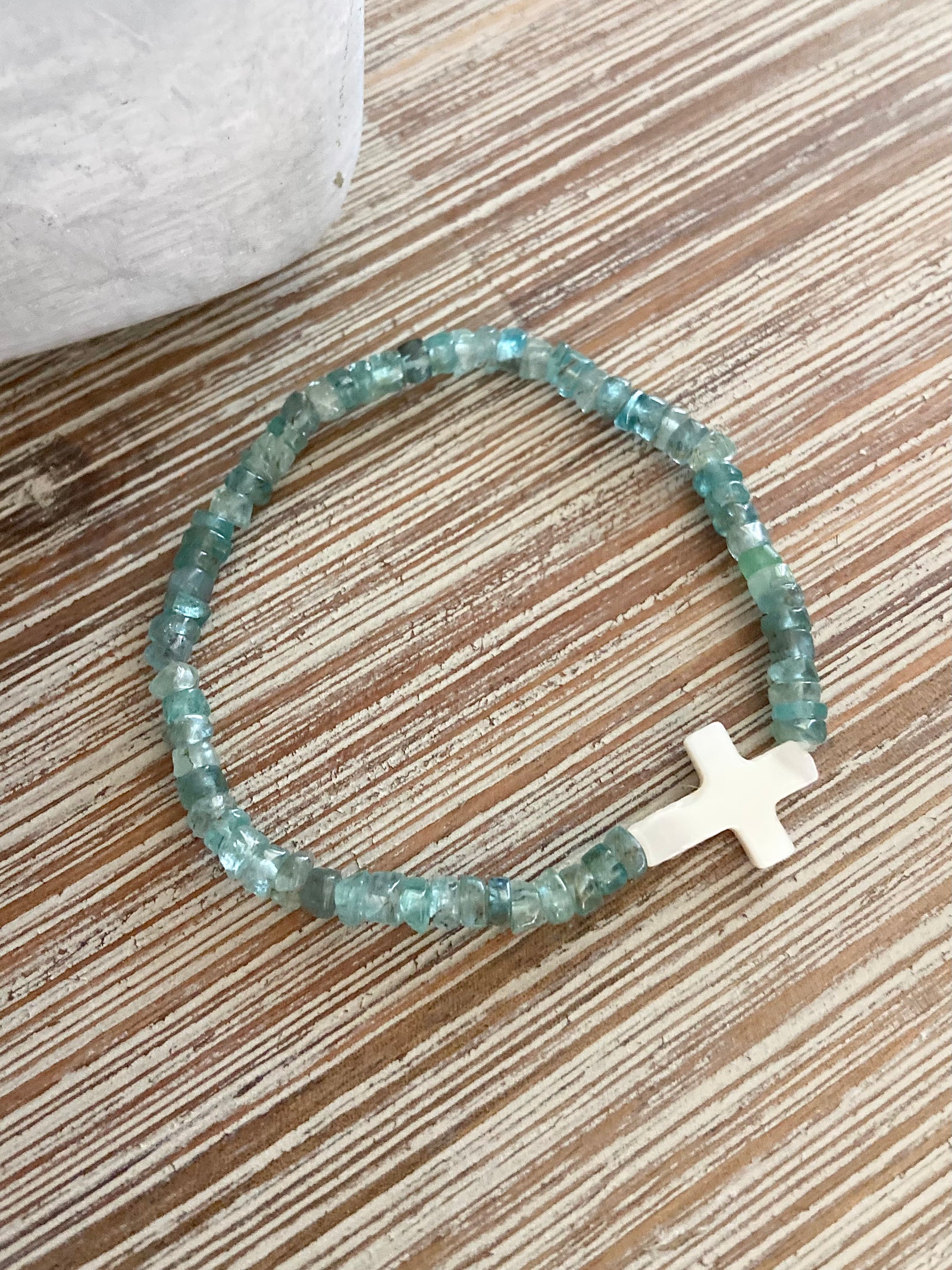 Apatite Gemstone Bead Bracelet