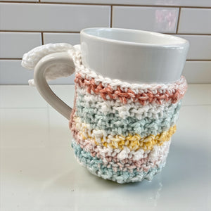Handmade Crocheted Mug Cozy with Bow | Giftable Cottagecore Drinkware