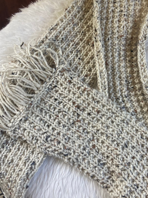 Heirloom Oat Tweed Fringe Scarf
