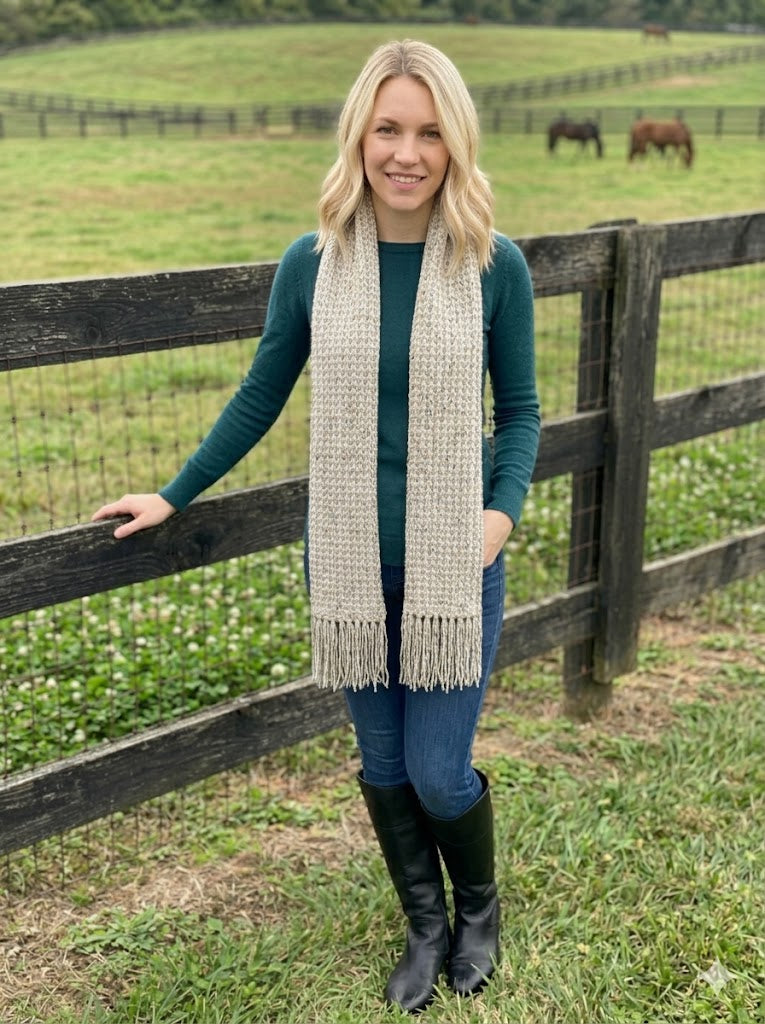 Heirloom Oat Tweed Fringe Scarf