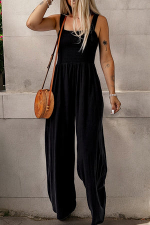 Watching The Sunrise Smocked Wide Leg Jumpsuit