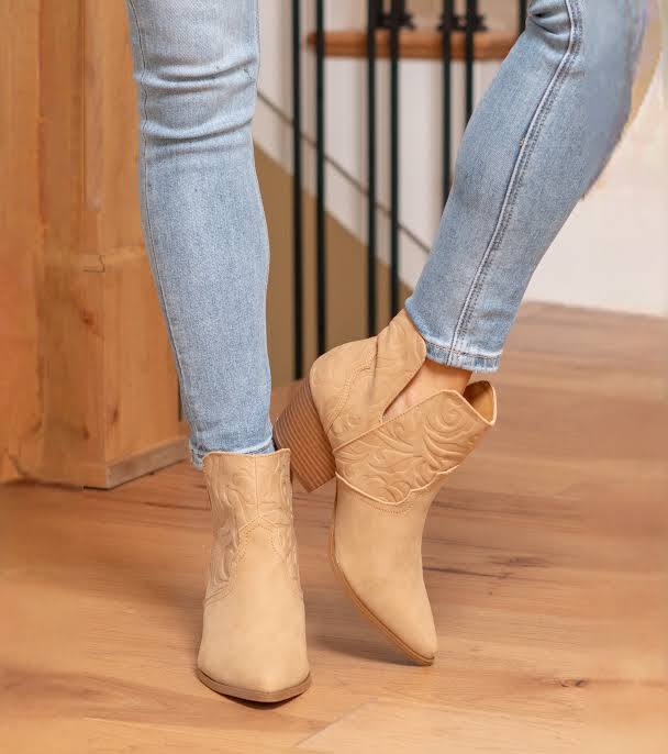 Montana Skies Embossed Ankle Boot