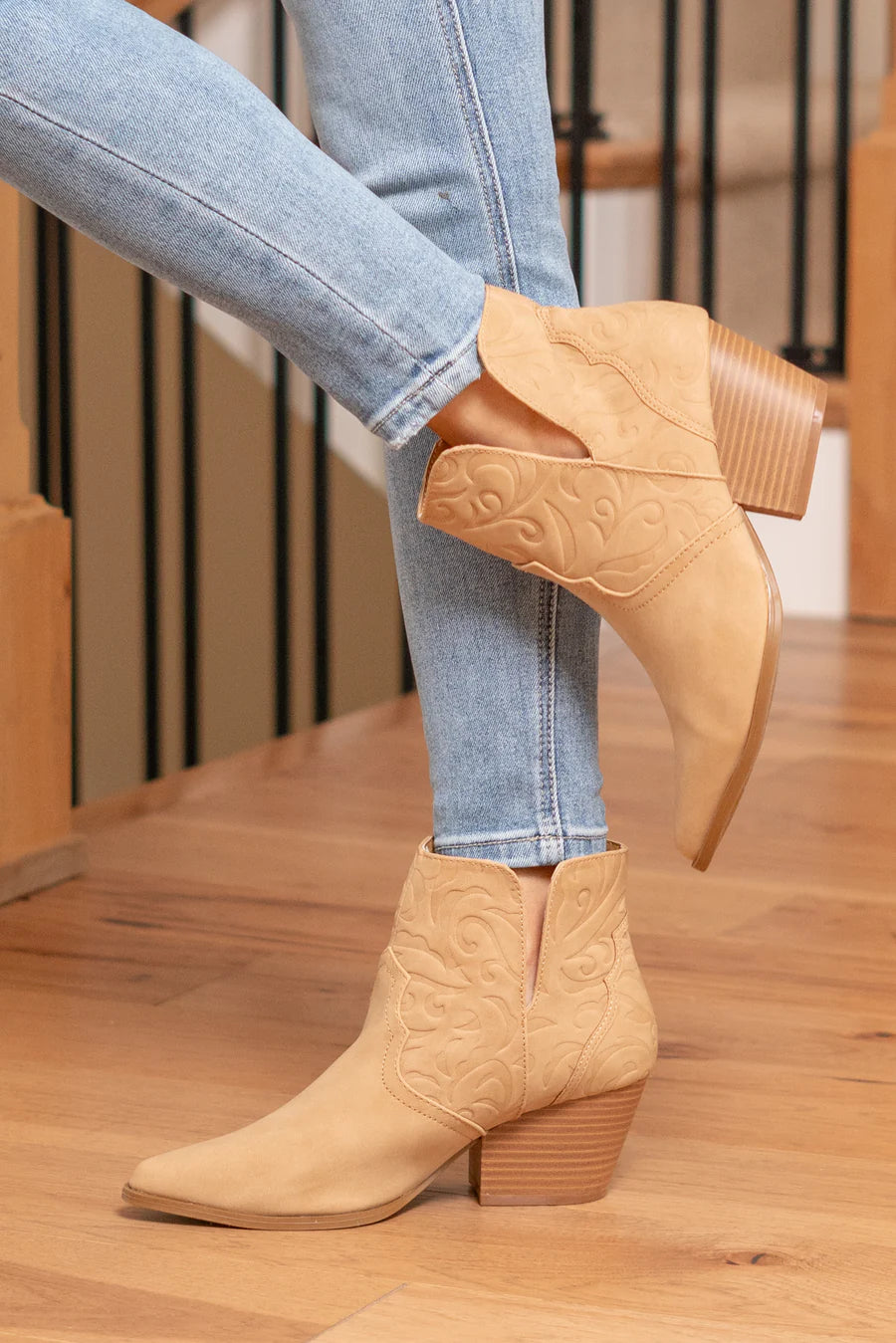 Montana Skies Embossed Ankle Boot