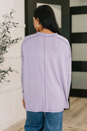 Mellow Mood Heathered Pullover in Lavender