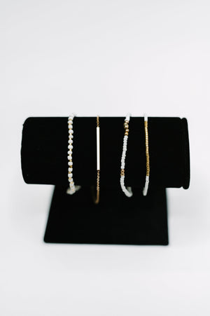 Poised & Polished Bracelet Set in White and Gold