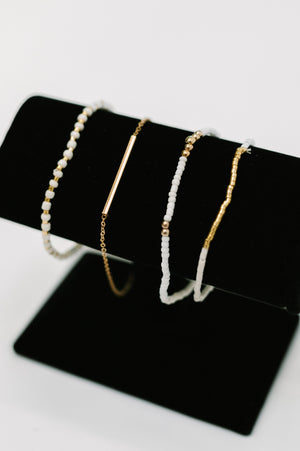Poised & Polished Bracelet Set in White and Gold