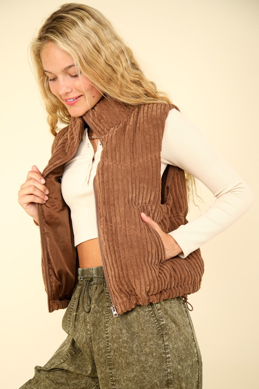 Autumn Glow Corduroy Puffer Vest