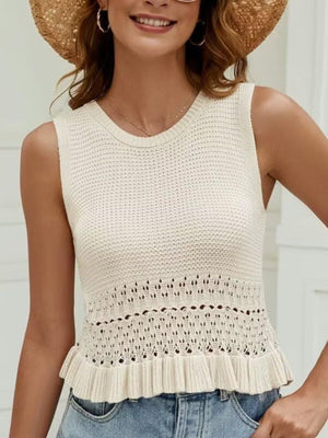 Chasing Our Dreams Openwork Sweater Tank