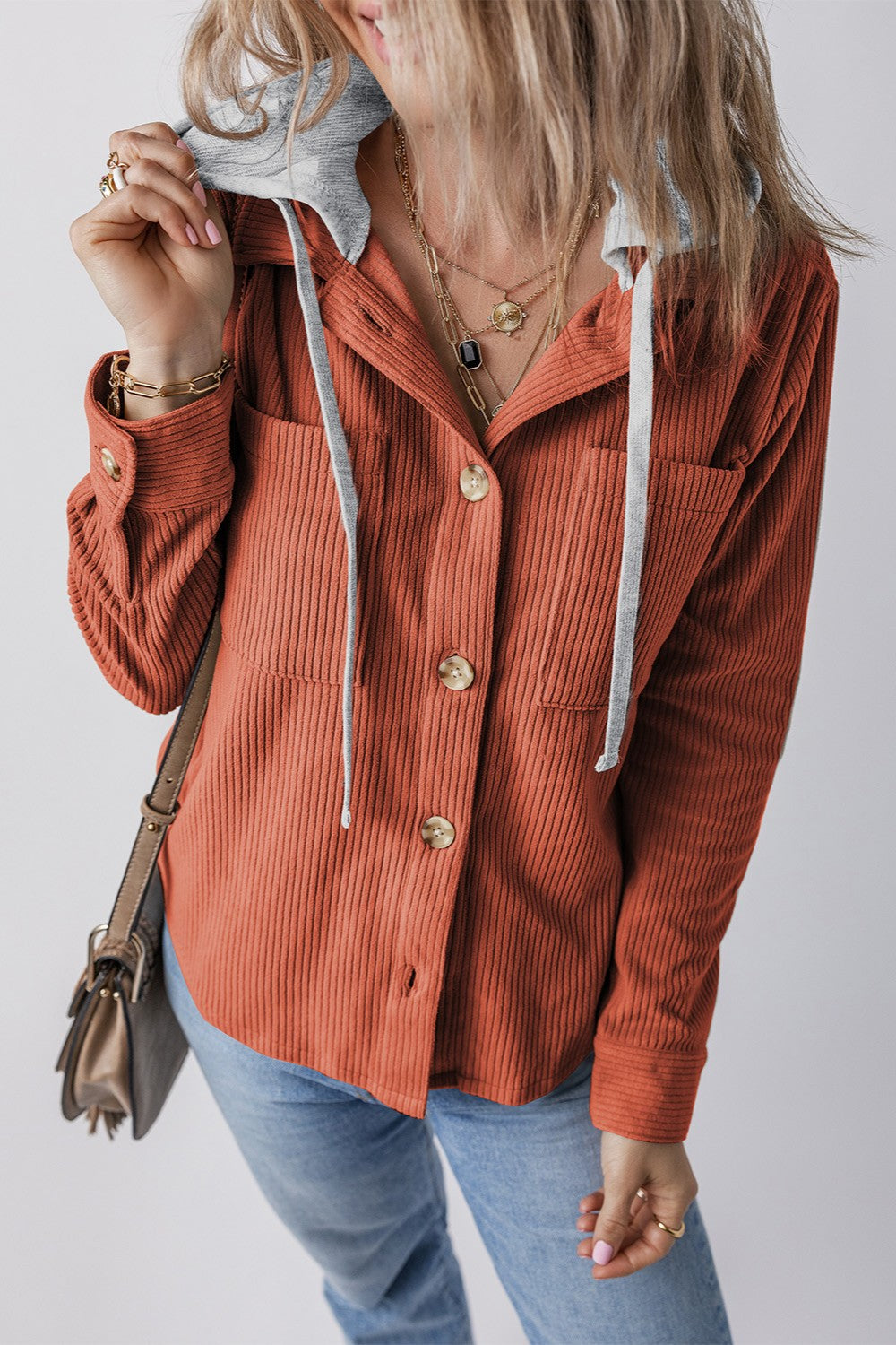 Trendy Traveler Corduroy Hooded Shacket