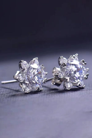 2 Carat Moissanite Snowflake Stud Earrings