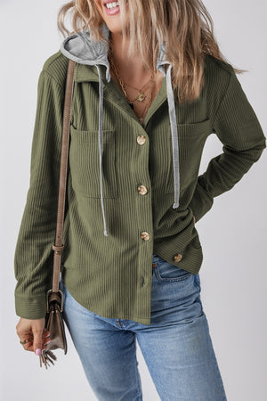 Trendy Traveler Corduroy Hooded Shacket