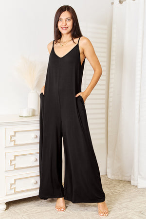 Day In The Life Spaghetti Strap Tied Wide Leg Jumpsuit