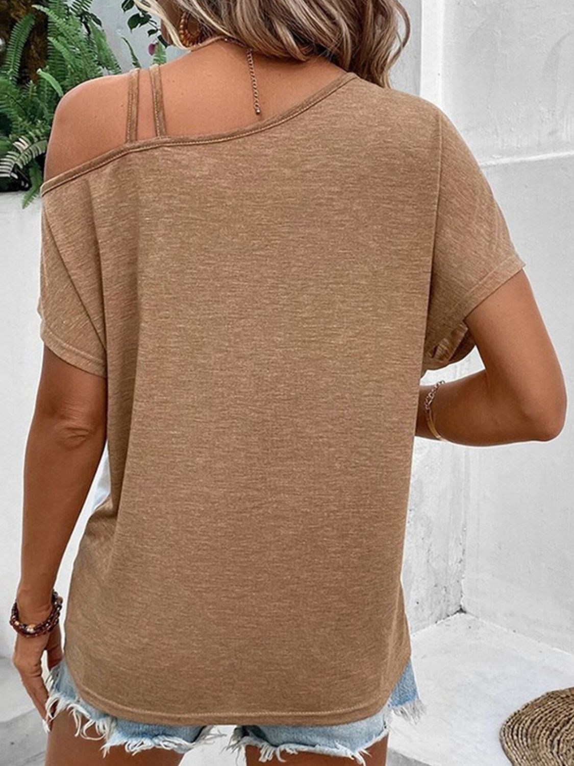 Take The Long Way Asymmetrical Neck Top