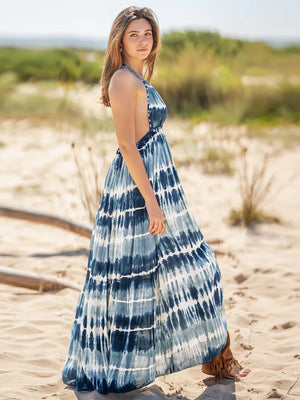 Are We There Yet Halter Neck Maxi Dress