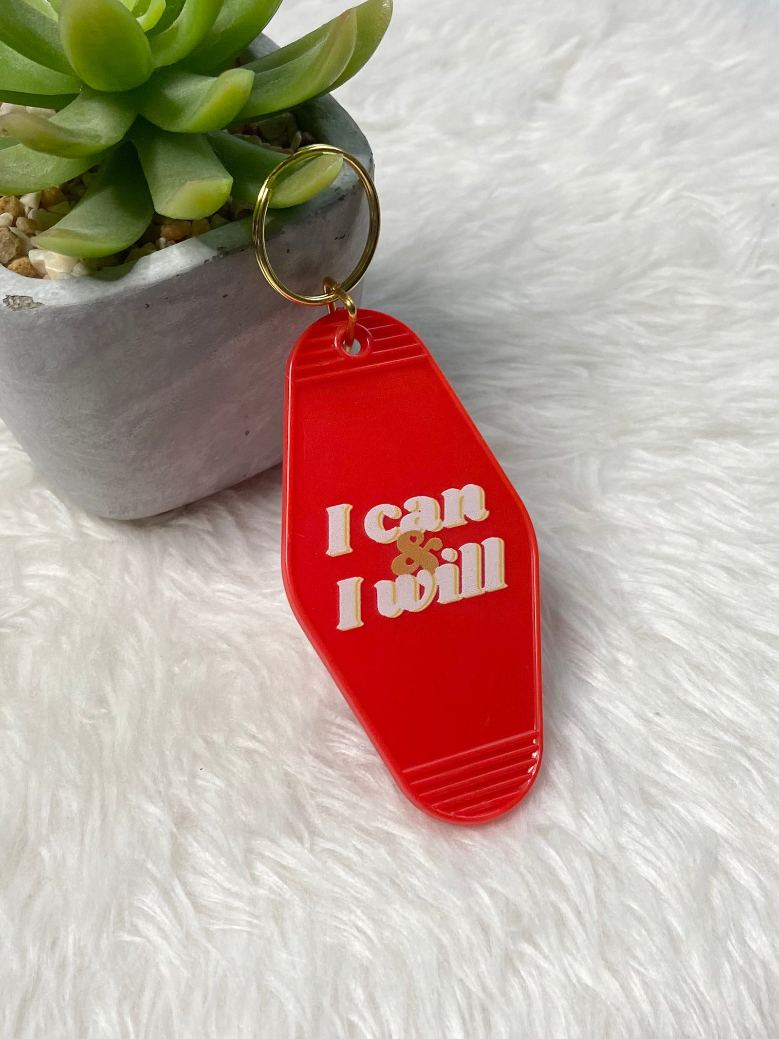 Retro Motel Keychain-I can & I will