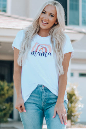 Mama Boho Rainbow Graphic Tee