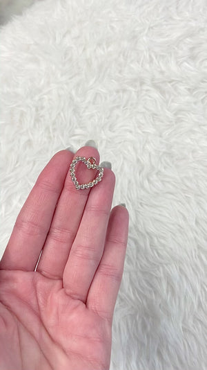 Gold and Crystal Heart Charm