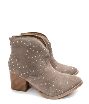 Twilight Studded Heeled Ankle Boot-Taupe