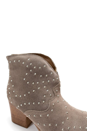 Twilight Studded Heeled Ankle Boot-Taupe