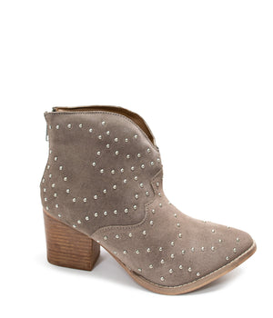 Twilight Studded Heeled Ankle Boot-Taupe