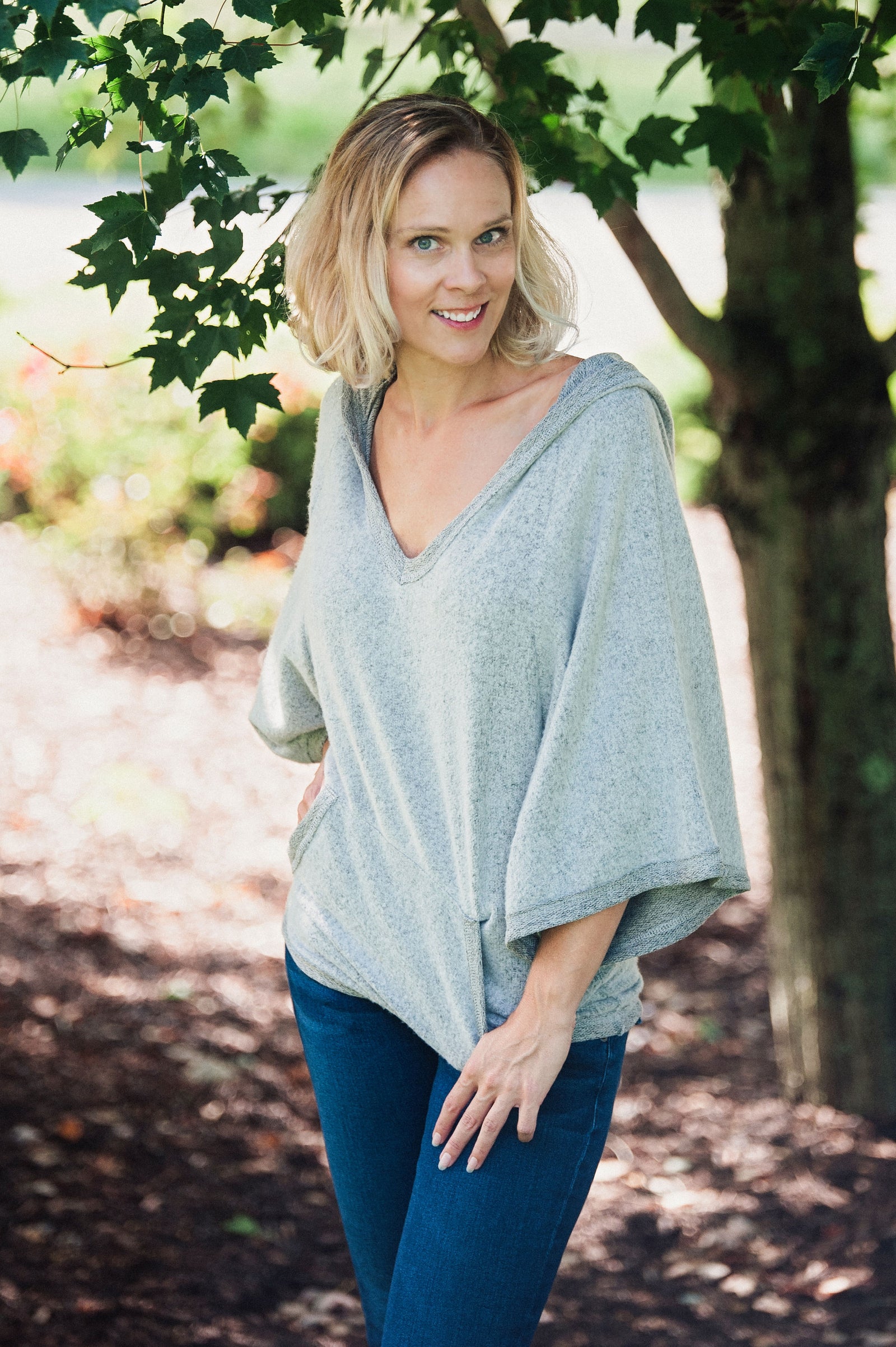 Playful Heart Brushed Hoodie  - The Peach Mimosa 