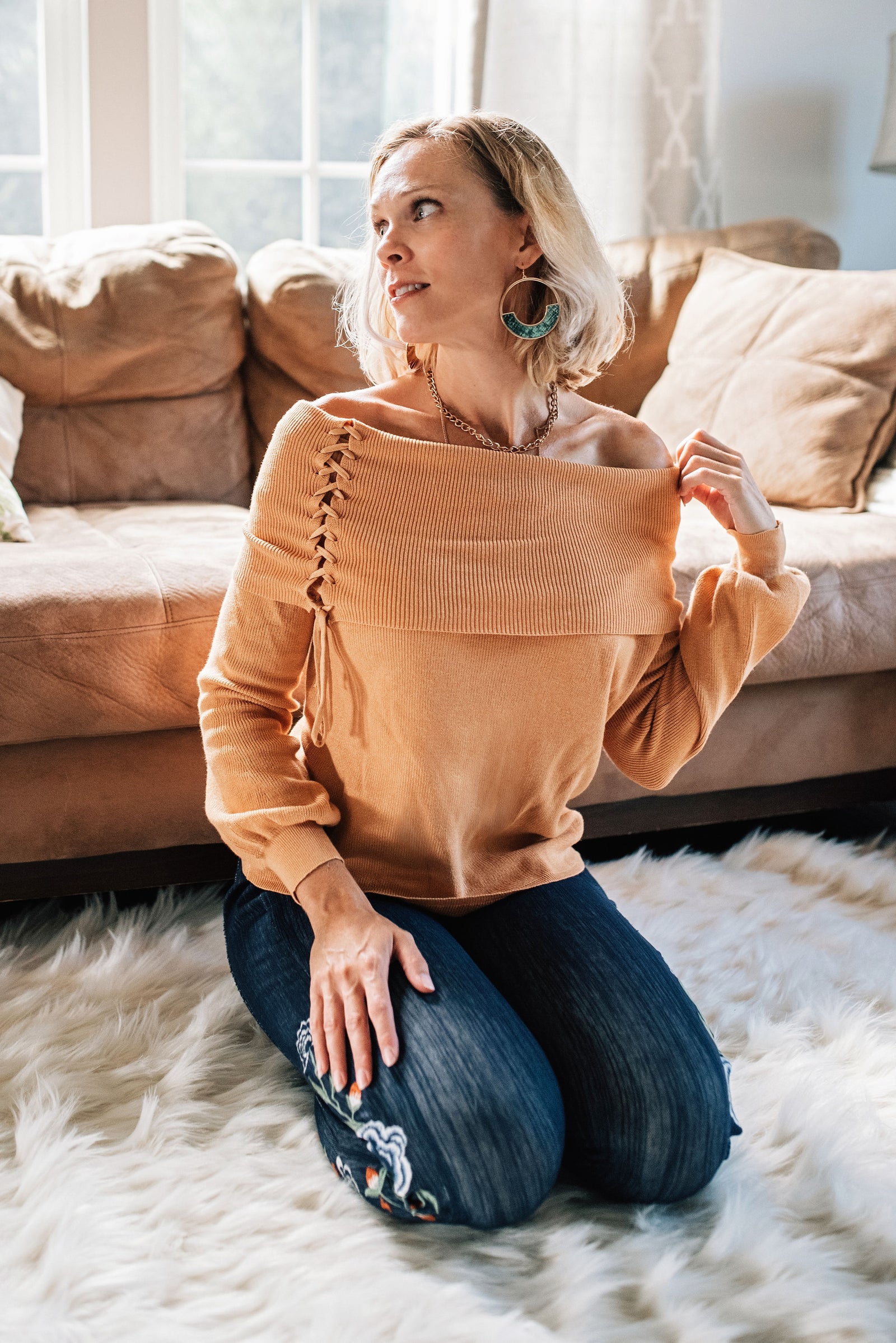 Pumpkin Spice Daydreams Sweater  - The Peach Mimosa 