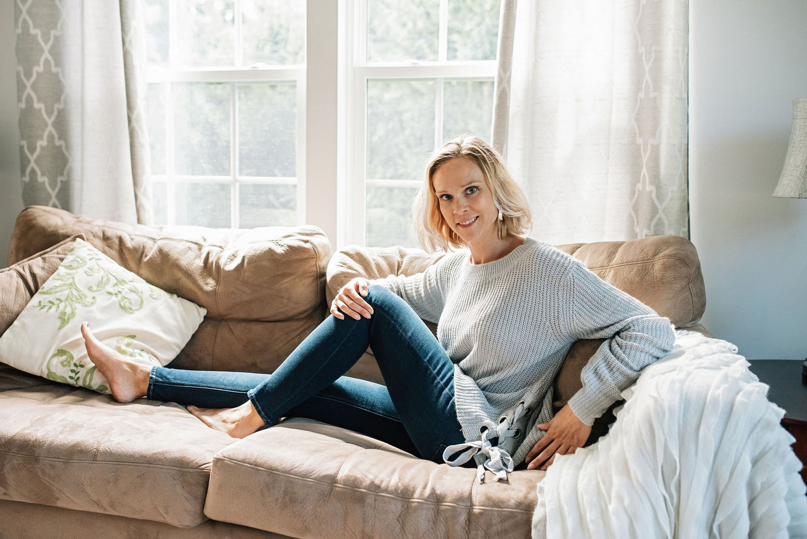 Already Home Side Tie Sweater  - The Peach Mimosa 