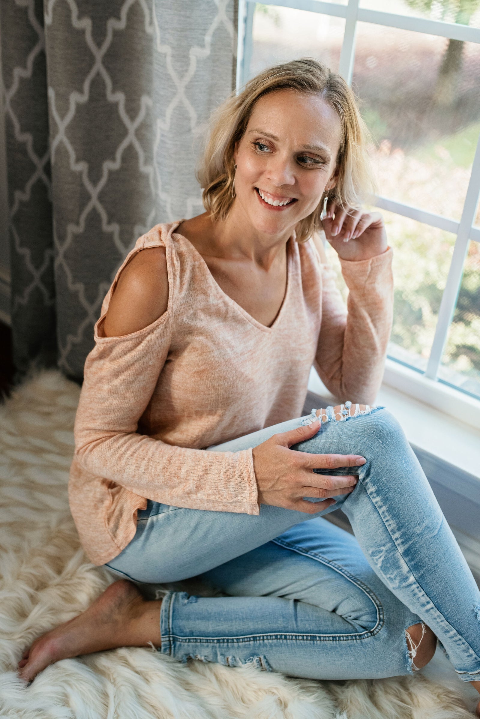 Dreamy Whisper Sweater  - The Peach Mimosa 