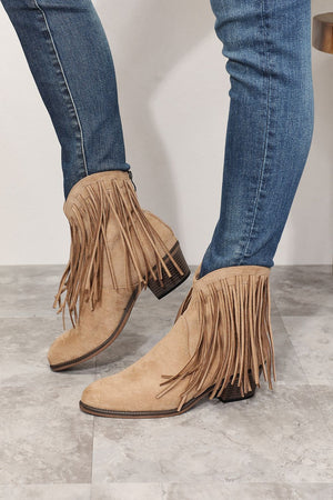Olivia Fringe Cowboy Western Ankle Boots