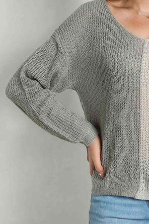 So Much More Contrast Pullover Sweater