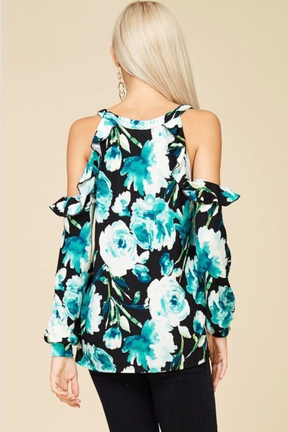 Teal Tropics Top  - The Peach Mimosa 