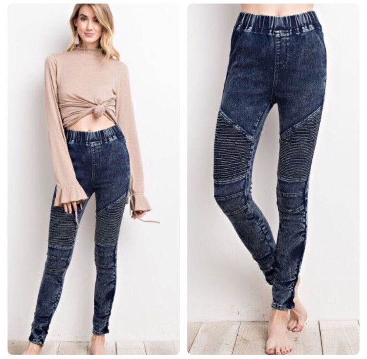 Moto Jeggings  - The Peach Mimosa 