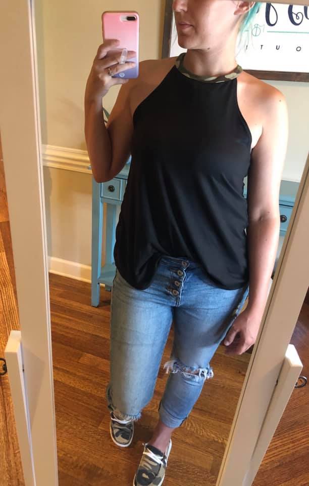 Rocker Tank | Black and Camo