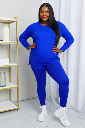 Ready to Relax Brushed Microfiber Loungewear Set-Bright Blue
